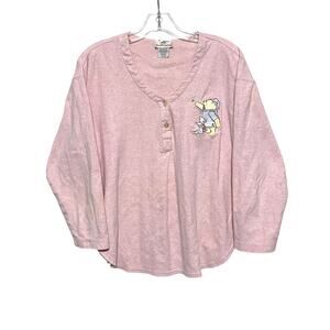 Vintage The Disney Store Winnie The Pooh Piglet Pajama Top Night Shirt Women S M